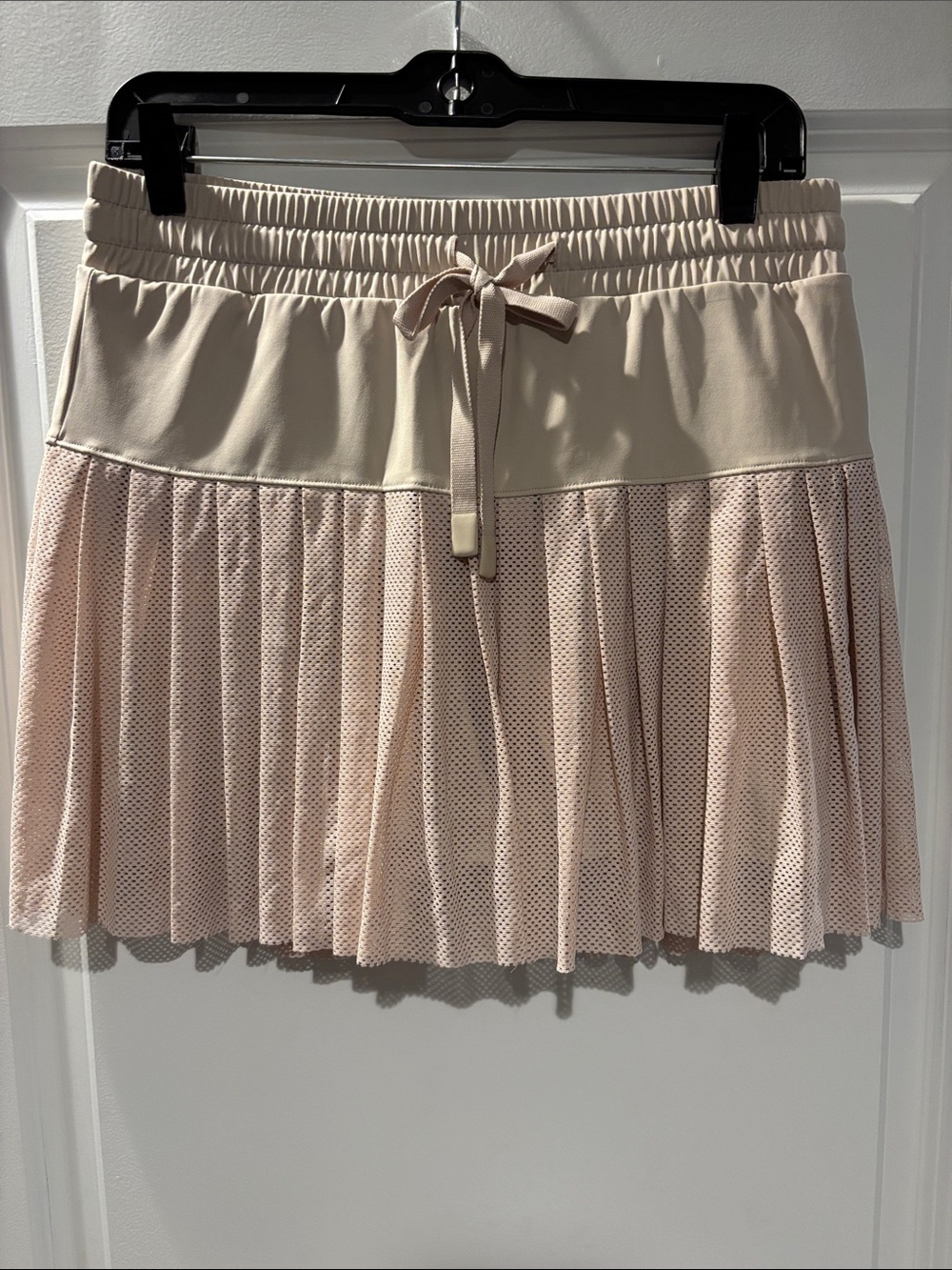 Joy Lab Pleated Mesh Drawstring Tennis Skirt in Light Blush